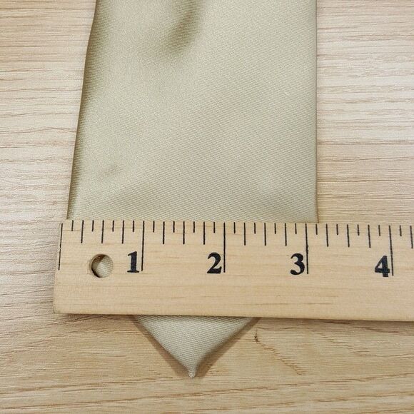 TAYION Mens Neck Tie Gold Purple Satin Colorblock Classic Pointed - Picture 5 of 6